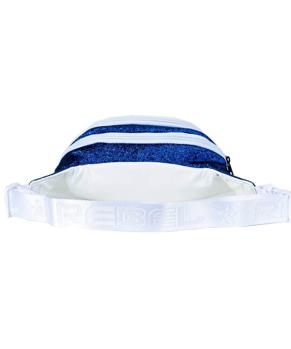 Royal Blue Adult Rebel Fanny Pack with White Zipper - Image 2