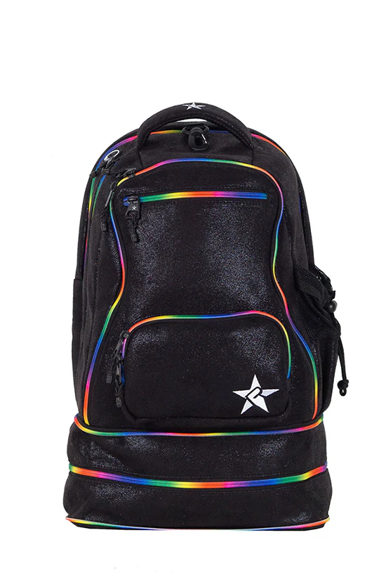 Faux Suede in Black Rebel Baby Dream Bag with Rainbow Zipper - Image 2