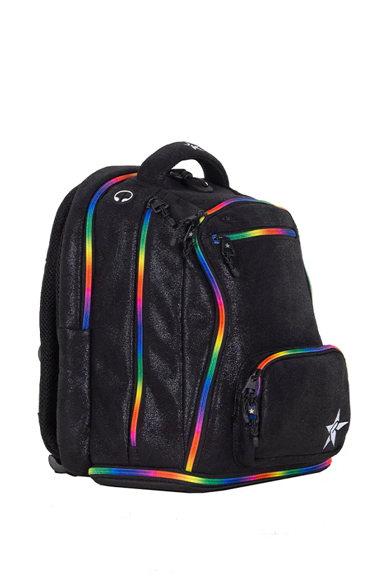 Faux Suede in Black Rebel Baby Dream Bag with Rainbow Zipper - Image 4