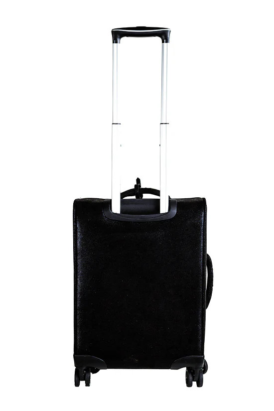 Faux Suede in Black Rebel Dream Luggage with Rainbow Zipper - Image 5