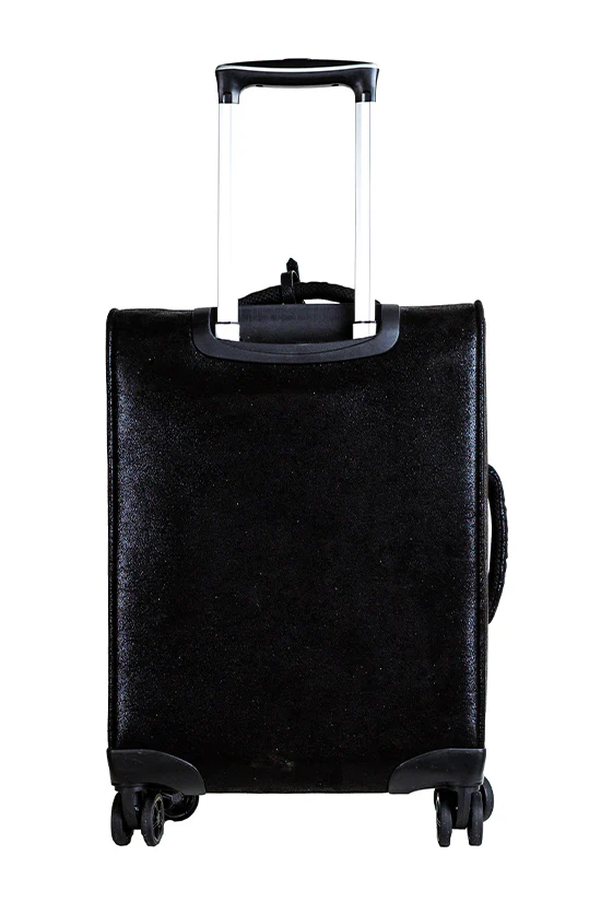Faux Suede in Black Rebel Dream Luggage with Rainbow Zipper with Rainbow Rebel Mark Studs - Image 4
