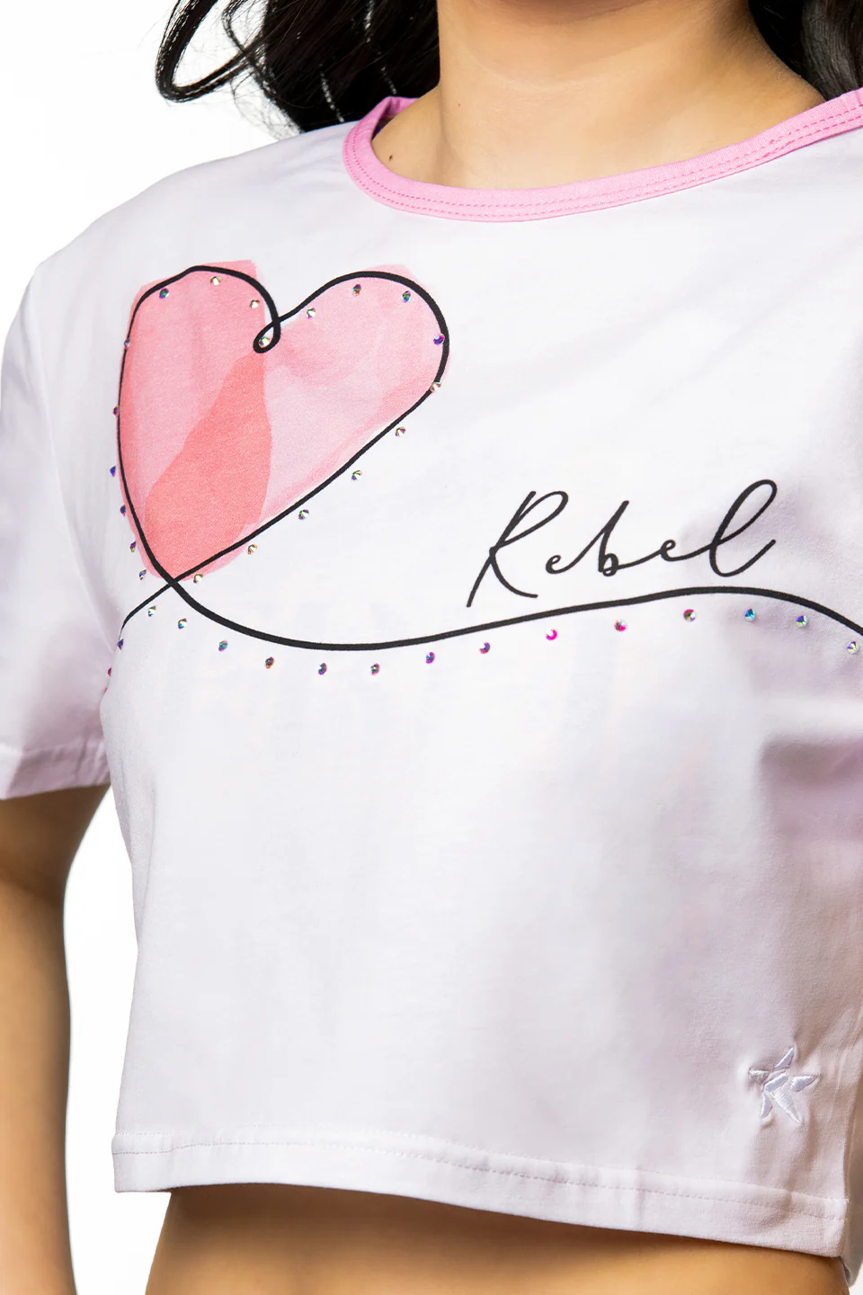 Cropped Tee in Pink Crush - Image 3