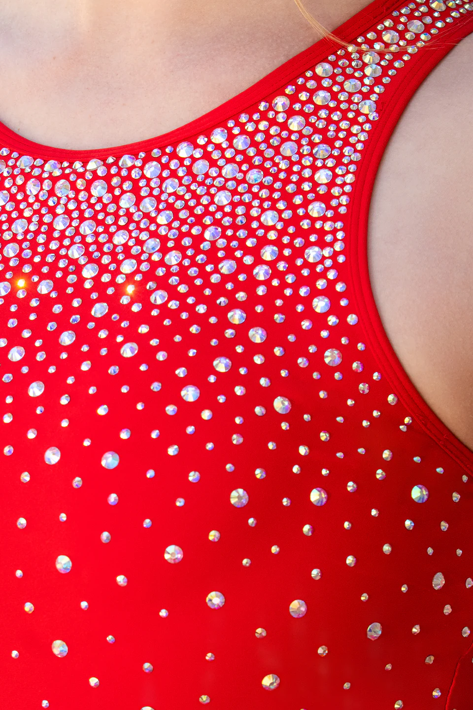 Crystal Couture Longline Sports Bra in Red - Image 3