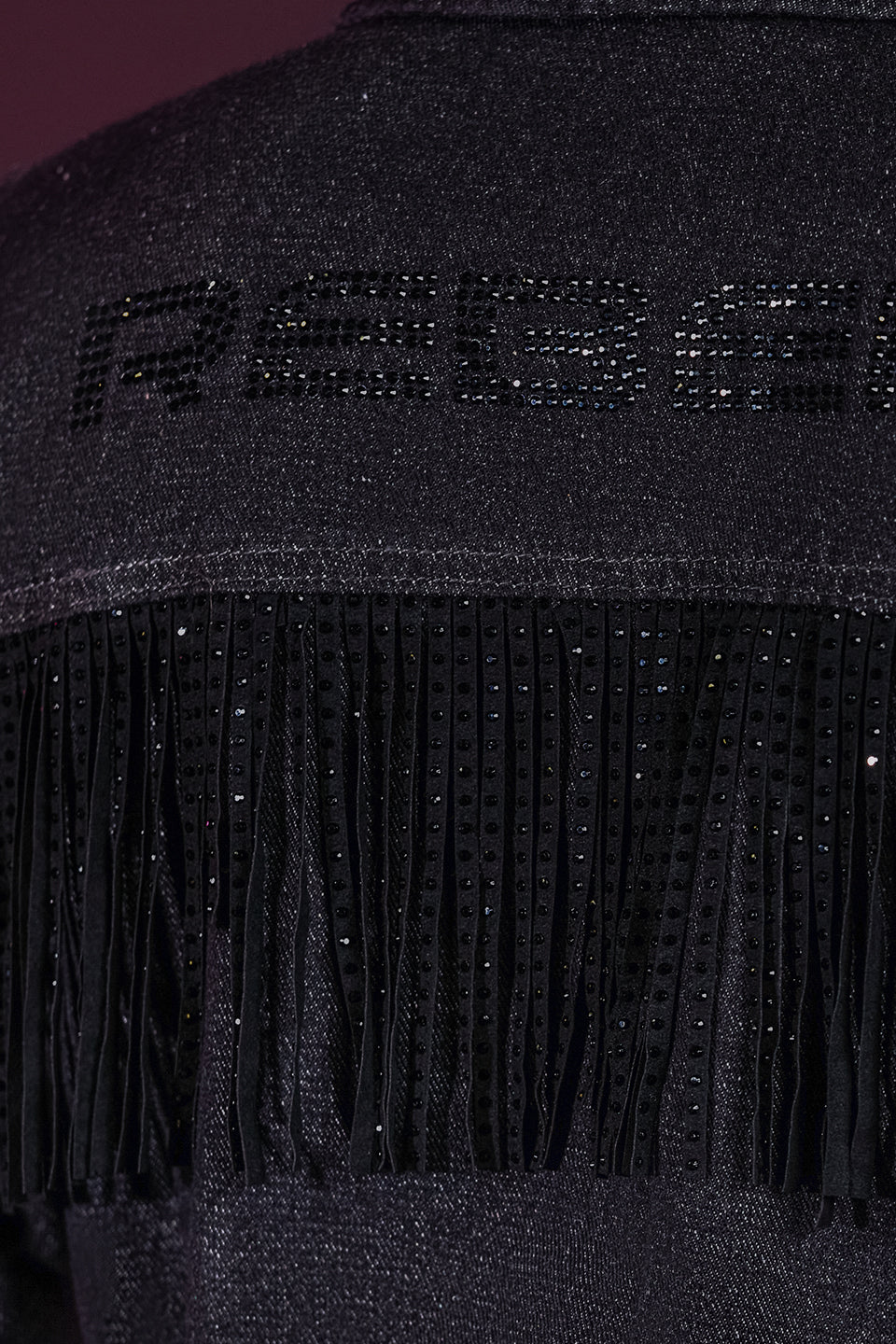 Fringe Denim Jacket in Black - Image 4