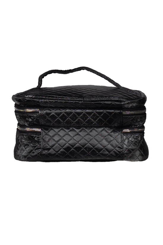 Quilted Sparkle Rebel Glam & Go Travel Case with Black Zipper - Image 3