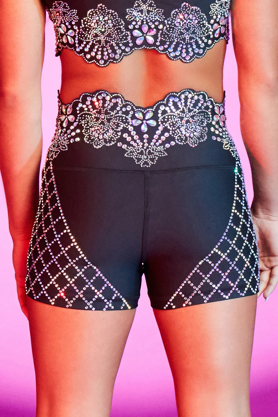 Lavish Crystal Couture Short in Black - Special Order - Image 2