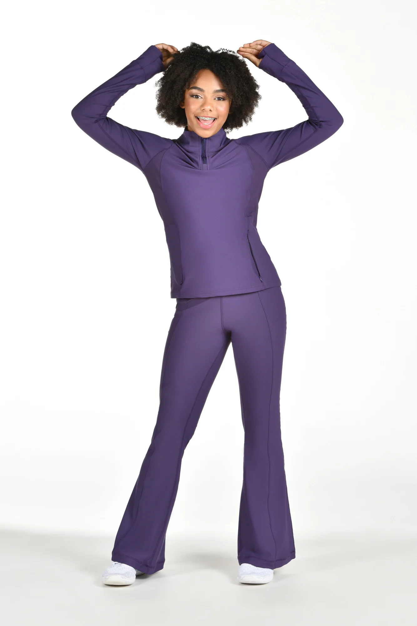 Maple Flare Leggings in Mulberry Purple - Image 3