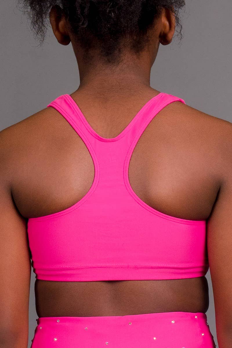 On the Go Sports Bra in Hyper Pink Crystal - Image 2