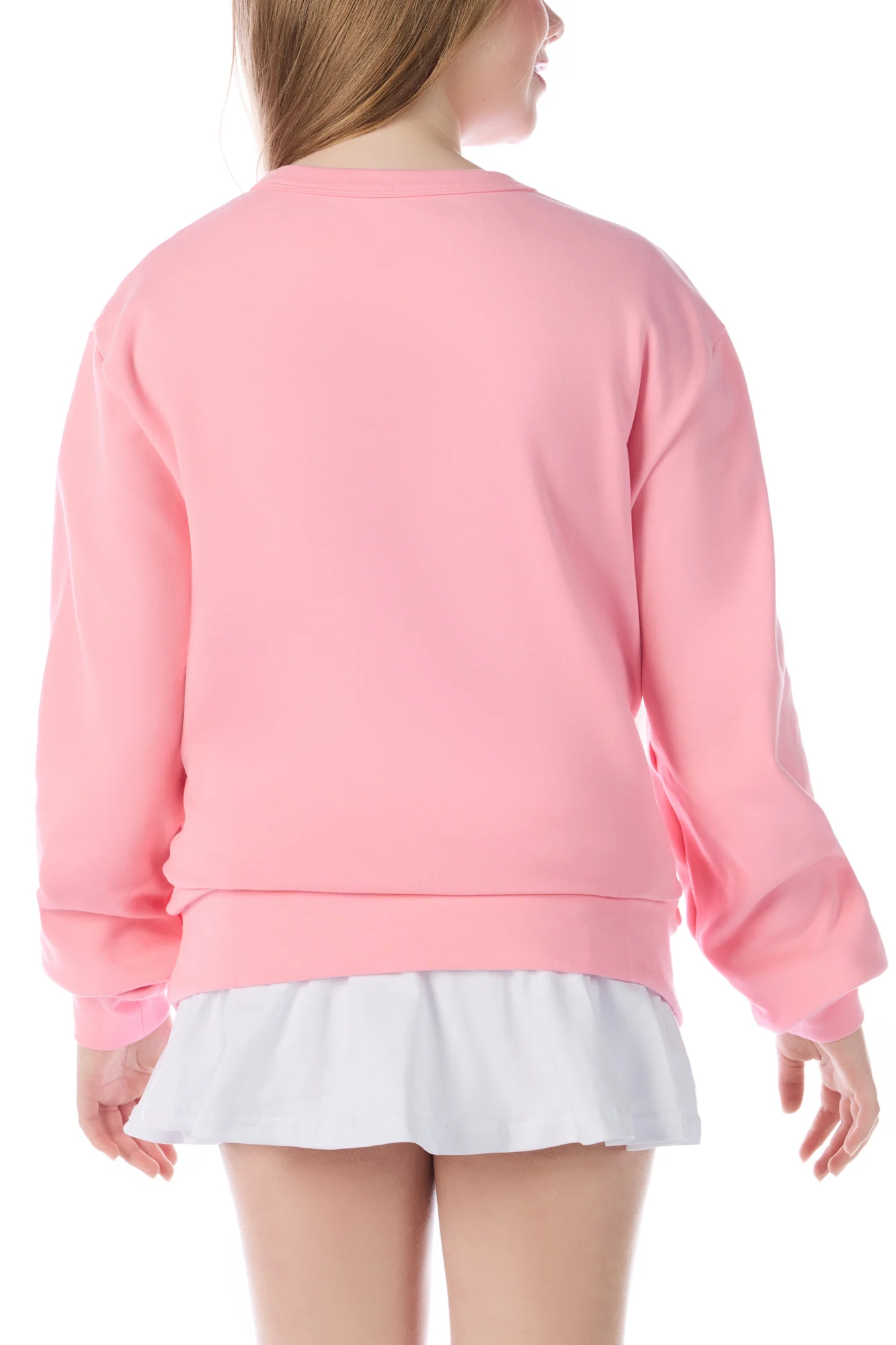 Pullover in Pink Embossed Rebel Mark - Image 2