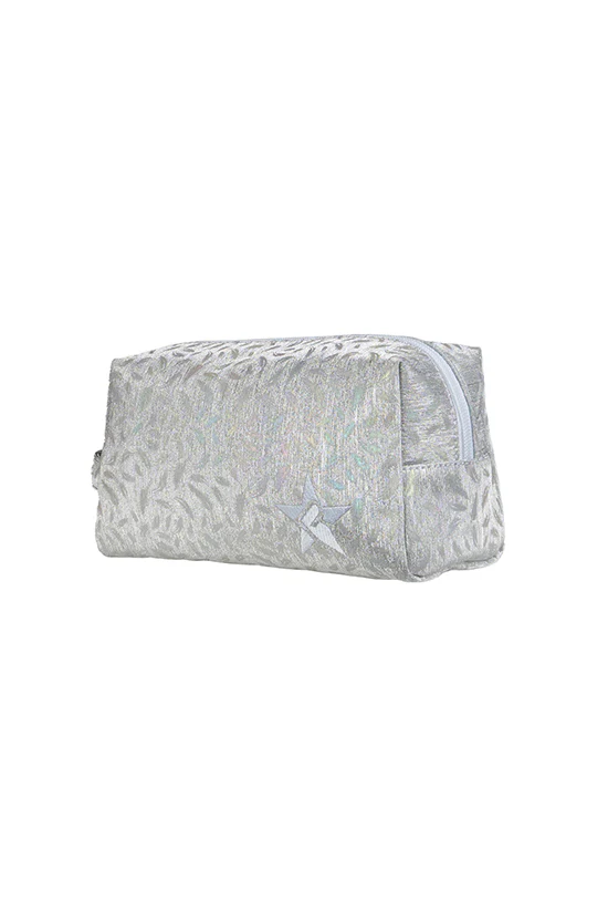 Feather in Opalescent Rebel Make up Bag with White Zipper - Image 3