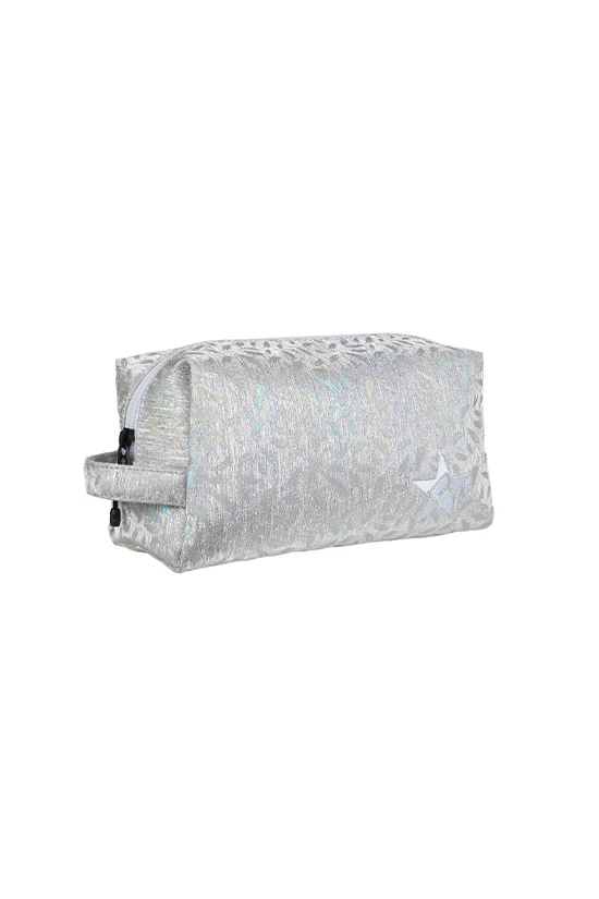 Feather in Opalescent Rebel Make up Bag with White Zipper - Image 4
