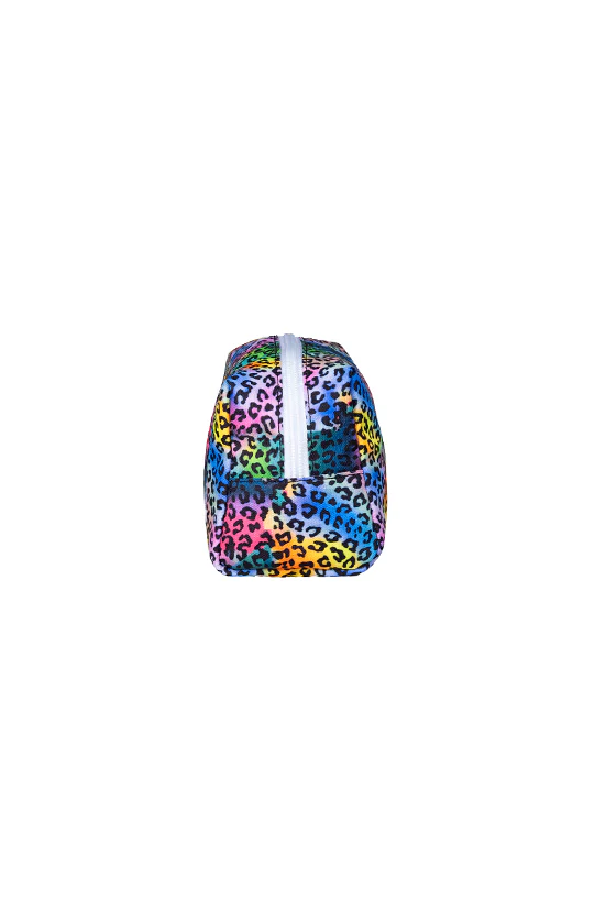 Limited Edition Rainbow Jungle Rebel Makeup Bag with White Zipper - Image 6