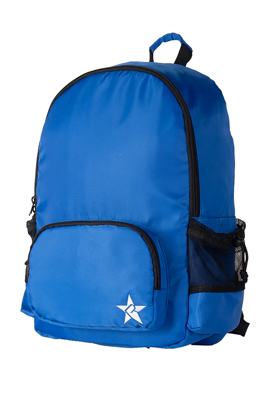 Satin in Royal Blue Rebel Raven Backpack with Black Zipper - Image 4