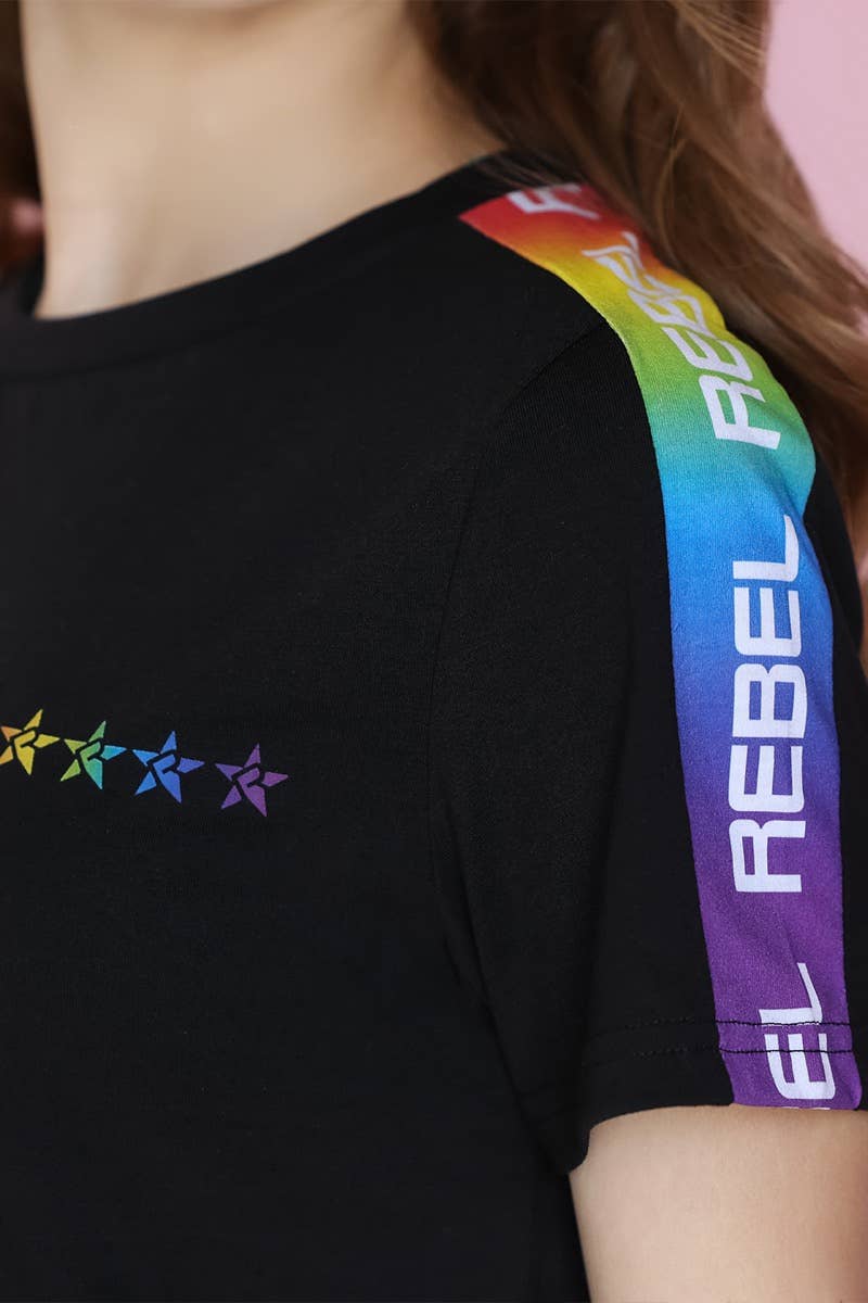 Unisex Rebel Pride Tee in Black - Image 3