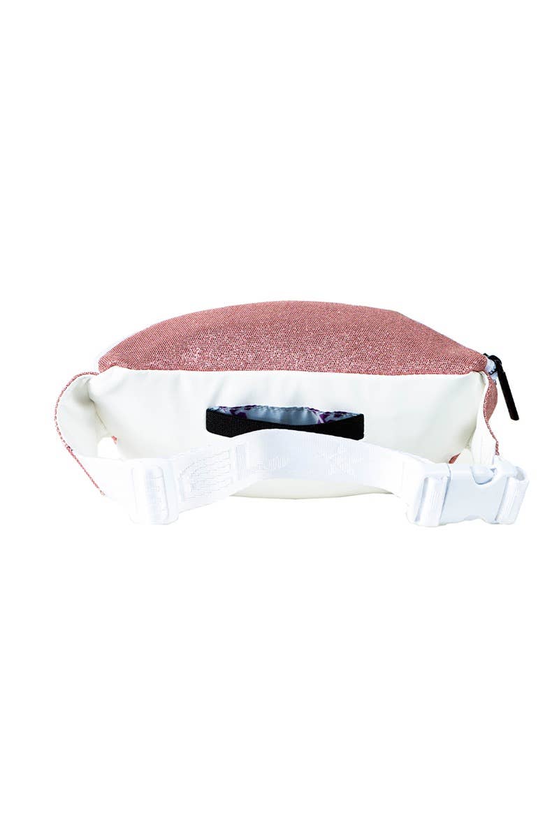 Sweet Coral Youth Rebel Fanny Pack with White Zipper - Image 2